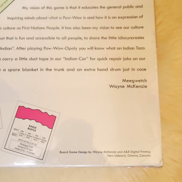 Rare Pow-Wow-Opoly Board Game by Wayne McKenzie - Sealed - Picture 3 of 7